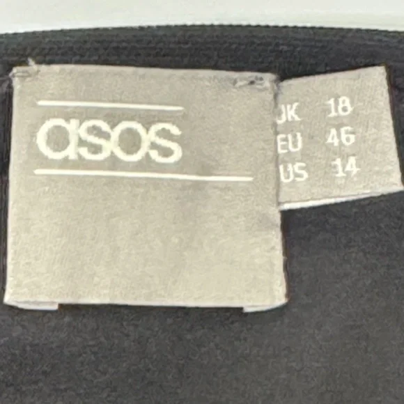 ASOS Embroidered Black Mesh Tulle Dress Size 14 - Picture 8 of 11